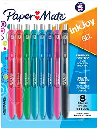 Гел химикалки Хартия мат InkJoy, 0,5 мм, различни цветове, на 8 парчета (опаковка по 1 парче) и Гел химикалки InkJoy, 0,7 мм, черни, 36 броя