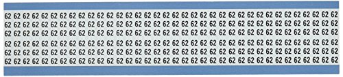 Брейди TWM-62-PK Нископрофилен Гланц полиестер с винил покритие (B-702), черно на бяло, Тел Маркерная карта с Червени цифри (25 картички)