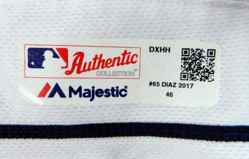 2017 Сан Диего Падрес Мигел Диас #65, Издаден в игра В Бяла Тениска SDP1124 - Използваните В играта тениски MLB