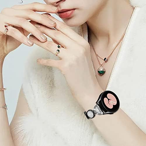 20 ММ Лъскава каишка, съвместима с Samsung Galaxy Watch 5/4 40 мм 44 мм Watch 5 Pro, Active 2 за жени, Елегантни Гривни с Диаманти, метална каишка от Неръждаема Стомана, гривни, Кристални въ?