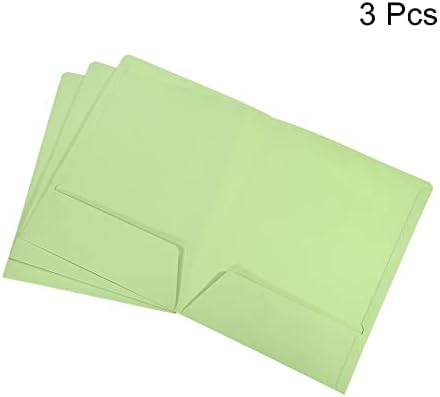 Папки PATIKIL с Два Джоба, 3 Опаковки на Файлове за писма А4, Папка Органайзер за Съхранение на Портфейла и за Офис, Светло Зелен