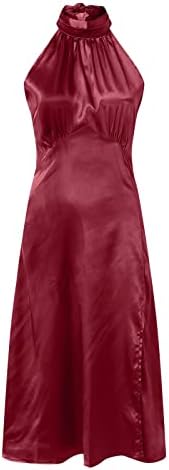 Ежедневна рокля за Жените, Лятно Дамско Елегантна Лятна Рокля Без Ръкави 2023, Ежедневни Рокли с Окачване деколте