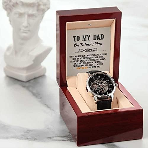 Мъжки Ажурни Часовници за баща, Подарък за Ден на бащата-Подарък за рождения Ден на татко, Подарък за мъжки часовник