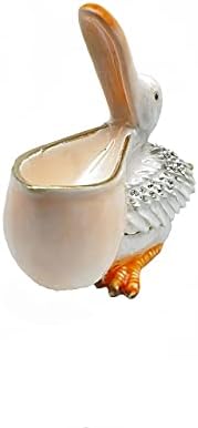 Ковчег за украшения Бял пеликан, Украсена с кристали Сваровски, Уникален Подарък-ръчно изработени