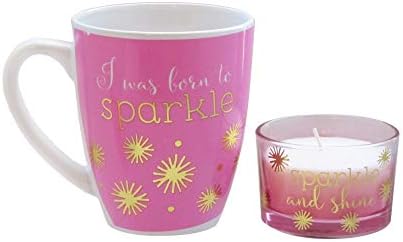 Керамична чаша и свещ American Atelier Sparkle 16 Грама – Комплект от 2 теми за кафе, чай, какао, сладолед-Идея