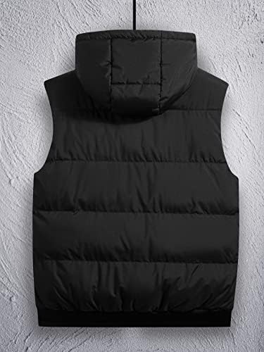 Якета за мъже, 1 бр., пуховик мек джоб на съвсем малък, Пуховик с качулка,Козина (Цвят: черен размер: X-Small)
