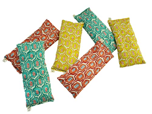 Ароматизирани възглавници за очите Peacegoods (опаковка от 6 броя) - цветни памучни възглавници с принтом ръчно изработени,
