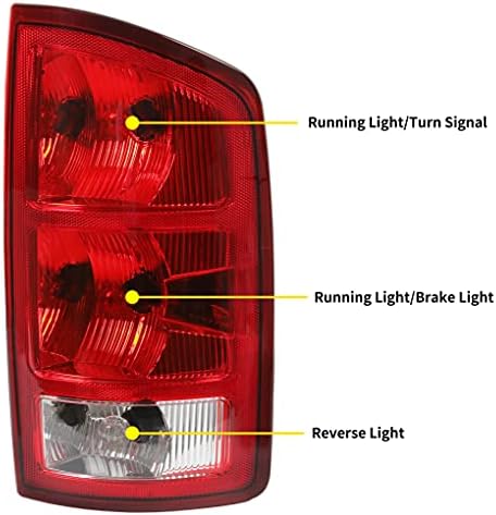Задна светлина HECASA е Съвместим с 02-06 Dodge Ram 1500/03-06 Dodge Ram 2500 3500 Сигналната лампа за обратно