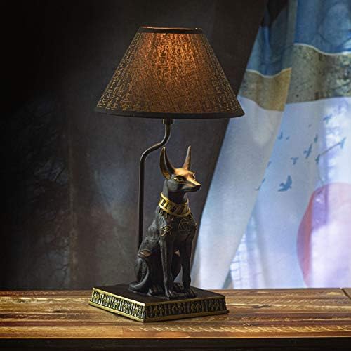 Тихоокеанския Подарък прибори Египетски Бог на Подземния свят Анубис Скульптурная Настолна Лампа с Абажуром височина 18