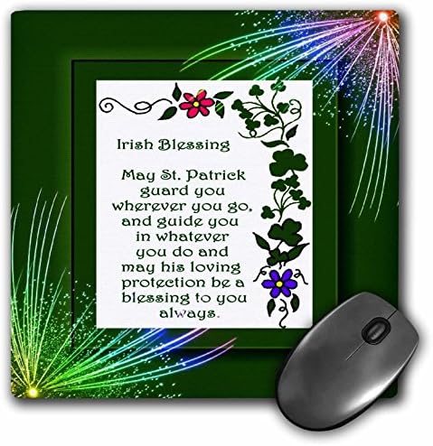 Подложка за мишка 3dRose LLC 8 x 8 x 0,25 инча с проблеми лица от ирландски благословии (mp_11697_1)