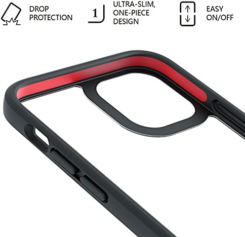 Прозрачен калъф BELTRON с клипс за колан за iPhone 12, iPhone 12 Pro, Тънък калъф с пълна защита и Въртящата кобур с клипс