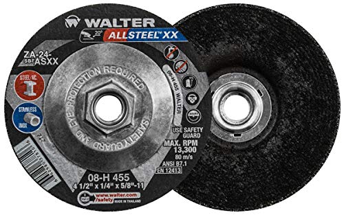 Изключителен шлайфане кръг WALTER 08H900 ALLSTEEL XX - [Опаковка по 25 парчета] Обяснение A-24 AXX, 9 инча. Абразивни кръг