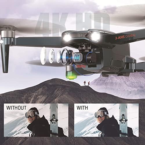 AFEBOO Бесщеточный безпилотен самолет с камера - Сгъваема безпилотен самолет с камера с двойна 4K HD FPV, 2.4