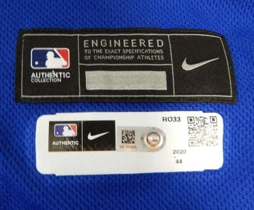 2020 Канзас Сити Роялз Ник Dini # Пусната Синя Риза ГД Patch 44 90 - Използваните В играта Тениски MLB