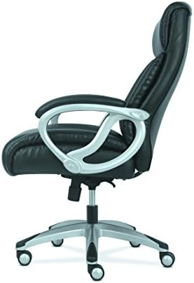 Голямо и високо кожен стол ръководител на HON Sadie, компютърен / офис стол с висока облегалка, черна (HVST341)