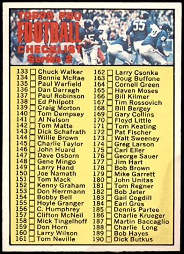 1970 Topps 132 списък 2 (Футболна карта) VG/EX+