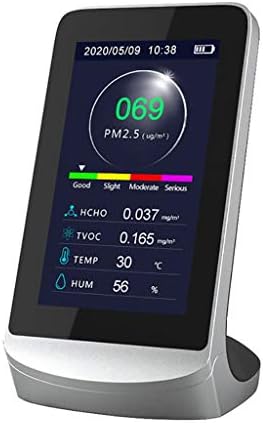 JAHH Стаен Термометър Цифров Многофункционален CO2 ФПЧ2.5 PM1.0 PM10 HCHO TVOC Детектор Термометър, Влагомер Анализатор на качеството на въздуха Монитор