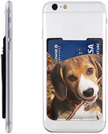 Калъф за мобилен телефон с сладко малко Куче, Държач за карти, Самоклеящийся калъф за кредитни карти от изкуствена кожа с