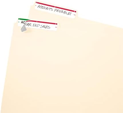 Етикети за папки Ейвъри в листа с размер 4 x 6 инча, лесно отклеиваются, Бял / Червен, Печат и ръкописно въвеждане,
