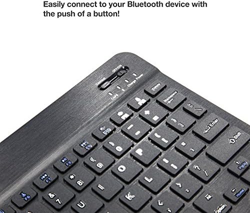 Клавиатурата на BoxWave, съвместима с Okaysea Kids Tablet OKS10068 (10 инча) - Клавиатура SlimKeys Bluetooth, Преносима клавиатура