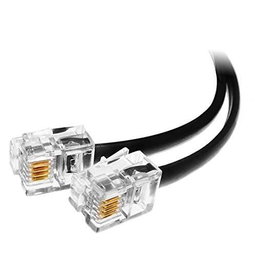 AmzDeals (2 опаковки) 3-Крак Черен-Кратък Телефонен кабел Rj11 от мъжете на мъжа 36-инчов Телефонен Линеен кабел