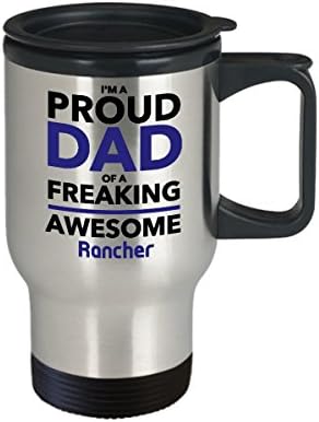 Горд баща на Зашеметяващ кафе чаши Rancher Travel, Подарък за Деня На бащите За татко От Son Daughter Kids