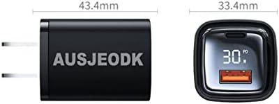 PD30W Led дисплей Бързо зарядно устройство-Две в едно Двухпортовое USB-зарядно устройство /Type-C и USB-A / за iPhone/ Android/Автоматичен