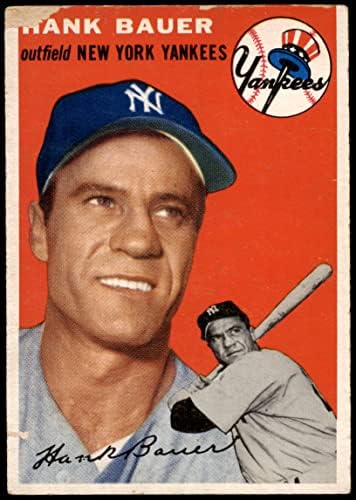1954 Topps 130 Ханк Бауър Ню Йорк Янкис (Бейзболна картичка) ДОБРИ Янкис