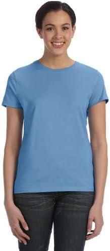 Памучен тениска Hanes Ladies Nano-T, 2XL, Carolina Blue