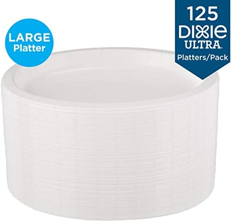 Хартиени чинии Dixie Ultra Large Heavy-Weight от GP PRO (Джорджия-Тихоокеанския регион), Бели, SX11PLW, количество 500 броя (125 плочи в пакет по 4 опаковки в кутия)