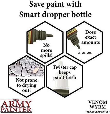 The Army Painter Venom Wyrm Warpaint - Акрилна Нетоксичная силно Пигментированная боя на водна основа за Настолни Ролеви