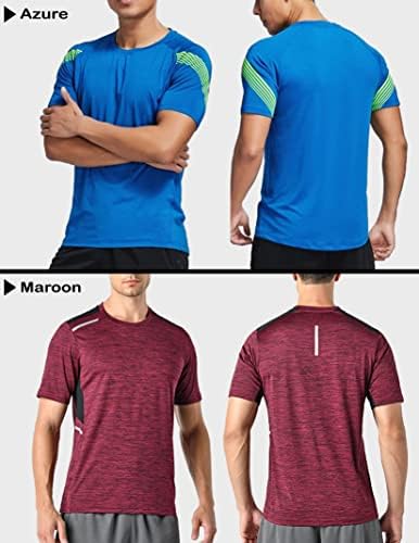 5 Опаковки Мъжки Активни Быстросохнущих Тениски С Кръгло Деколте | Спортни Тениски За Бягане Във Фитнеса С Къс Ръкав На