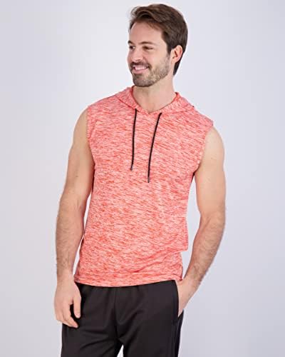 Комплект от 3 теми: Мъжка риза за отдих с качулка Dry-Fit - Тренировочная hoody без ръкави с шнурком (предлага в модели на Big
