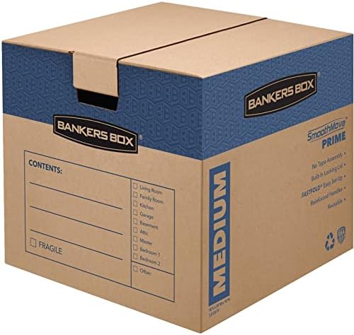 Кашони за преместване Bankers Box SmoothMove Prime, средни, 8 броя в опаковка, (0062806)