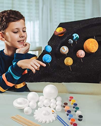 Комплект топки пяна дъски за модела на слънчевата система Pllieay включва 14 топки от полистирол с различни