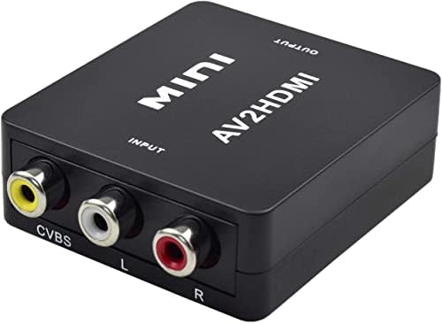 AV, HDMI, Vergissm 1080P Mini 3RCA AV Композитен CVBS Видео, Аудио Конвертор Адаптер Поддържа PAL/NTSC с USB-кабел