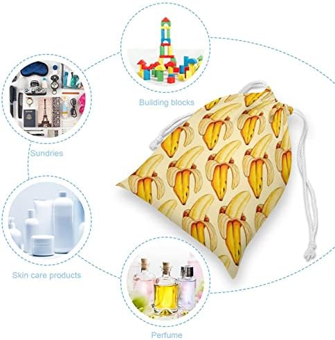 Вкусна Холщовая Чанта За Съхранение с Изображение на Банан, Множество Авоська на съвсем малък, Чанта за количка, Чанта за Дома, Пътуване