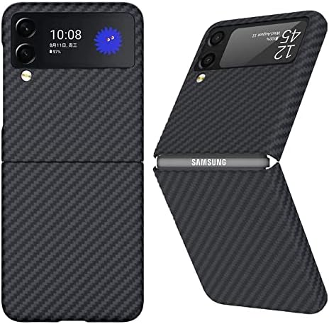 Ултра тънък калъф Sisyphy за Samsung Galaxy Z Flip 3-5 G, Защитен калъф от естествен Арамидни влакна, Мека на