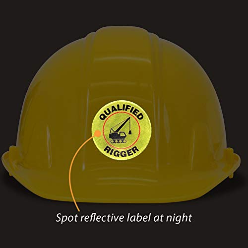 SmartSign Сертифициран специалист по скаффолду Опаковка от 5 етикети за шлемове | Светлоотразителни, 2 Кръг