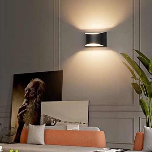 Aipsun Черно Модерен led монтиране на стенни лампи, стенни лампи за помещения, 1 опаковка, Кабелна Монтиране