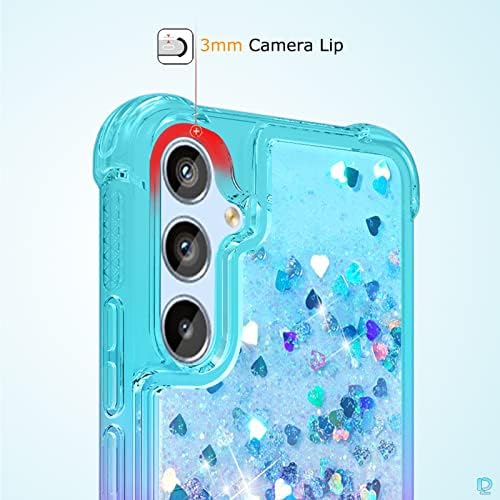Dzxouui за Samsung A54 5G Калъф със Стъклен защитно фолио за екрана, За жени и Момичета, Сладък Прозрачен Блестящ,