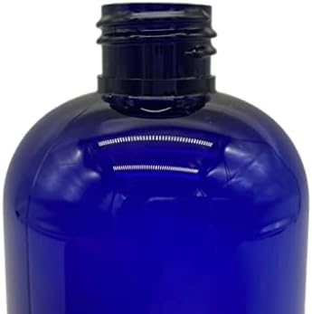 12 Опаковки по 8 унции Сини Пластмасови бутилки Boston – Златната Помпа - за Етерични масла, Парфюмерия, Почистващи