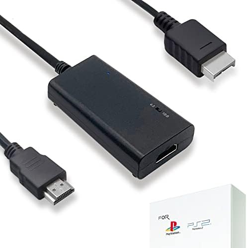 Кабел LevelHike HDMI за конзоли Playstation 2 и Playstation 1 (PS2 и PS1), адаптер за PS1/PS2-HDMI-изход за сигнал True RGB (подобрено качество на видео ), HD конвертор с ключ 4: 3/16:9