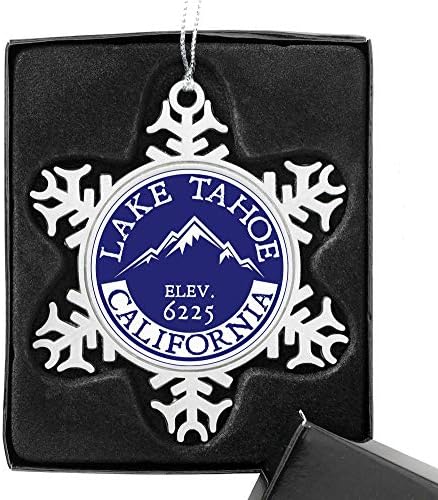 Посоката На Стикер С Купа Отрежете Коледен Орнамент Езерото Тахо Ски Планината Слънцето 3