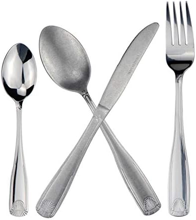 Kekkein Сребърна Посуда Набор от прибори за хранене от Неръждаема Стомана, 16 предмети Кухненски Комплект с Трапезария