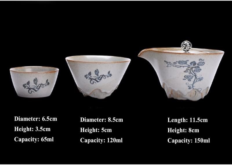 TJLSS Японски Ретро Преносим Пътен Чай Малък Набор от Едно Гърне с Две Чаши Пътна Капак на Купата Чаена Чаша Открит
