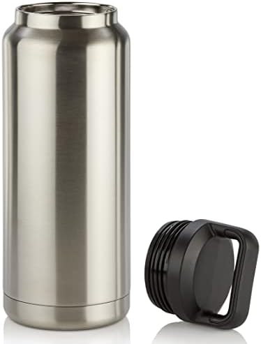 Термос PARNOO за топла и студена вода от неръждаема стомана, с черна дръжка 32 грама, Неръждаема стомана с вакуумна