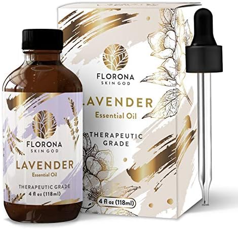 Етерично масло Лавандула-високо качество Florona - 4 ет. унция, Чисто Лавандулово Масло за Коса, Масло за масаж на кожата Ароматно