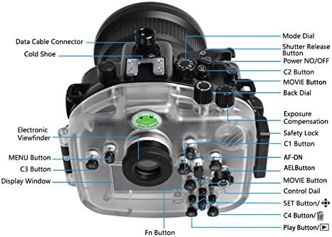 Подводен корпус Seafrogs за Sony A7S III (Съвместим обектив 28-70 mm) 130 фута/40 м Водоустойчив Калъф За
