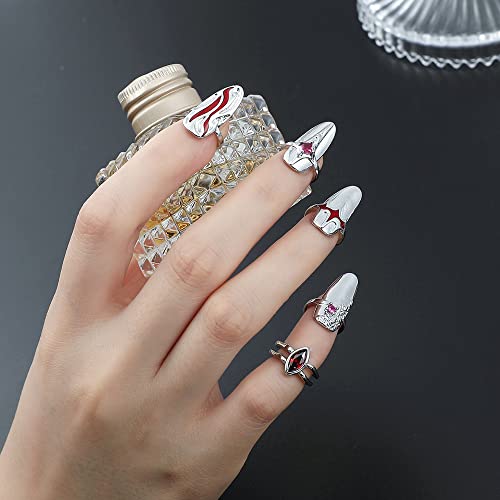 5 бр. Пръстени за нокти на пръстите си, за жени и момичета, Аксесоари-закачалки за Дизайн на ноктите с Регулируем